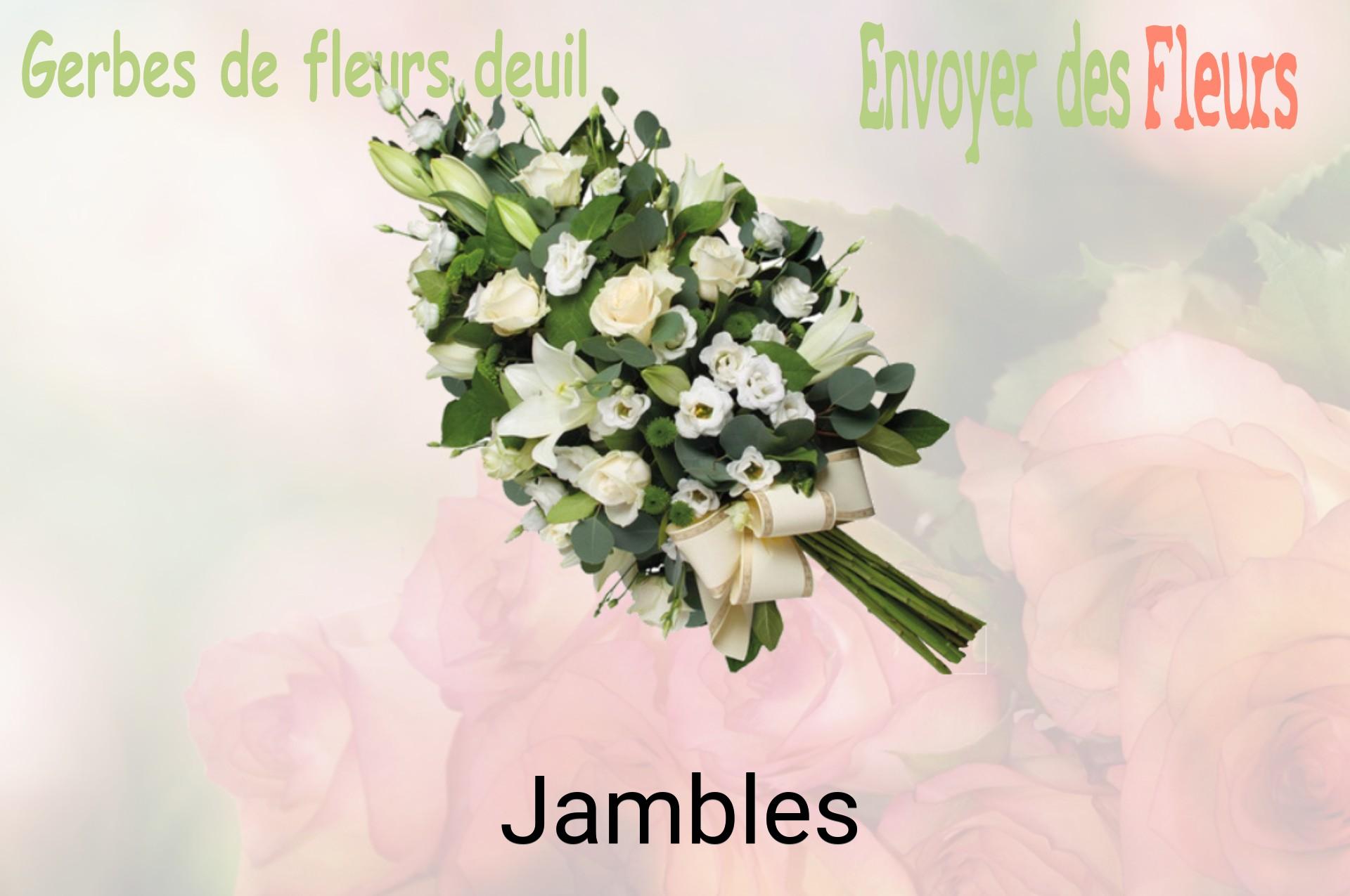 Gerbe de fleurs de deuil livrée à Jambles